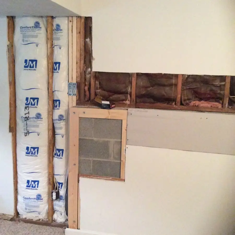 Wall insulation replacement during Basement Flood Cleanup in Rossmoor
